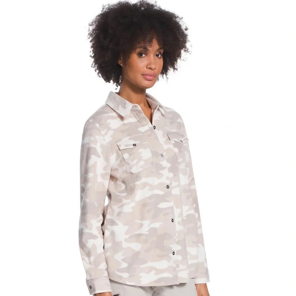 Eddie Bauer Venture Fleece Shacket in Camo - Picture 1 of 9